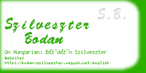 szilveszter bodan business card